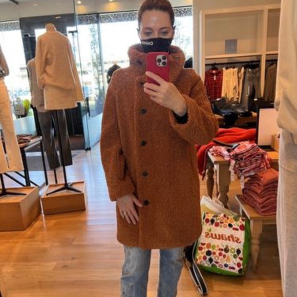 J. Crew Villa Stadium coat in Brown Teddy size 4 NWOT